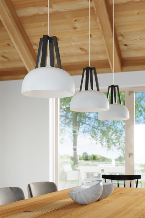 Lampa wisząca CASCO biała/czarna Lampa wisząca CASCO biała/czarna