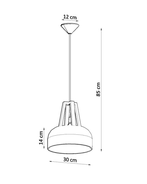 Lampa wisząca CASCO czarna/naturalne drewno Lampa wisząca CASCO czarna/naturalne drewno