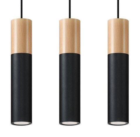 Lampa wisząca PABLO 3L czarna Lampa wisząca PABLO 3L czarna