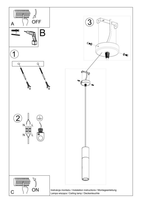 Lampa wisząca PABLO czarna Lampa wisząca PABLO czarna