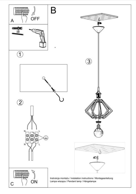 Lampa wisząca POMPELMO naturalne drewno Lampa wisząca POMPELMO naturalne drewno