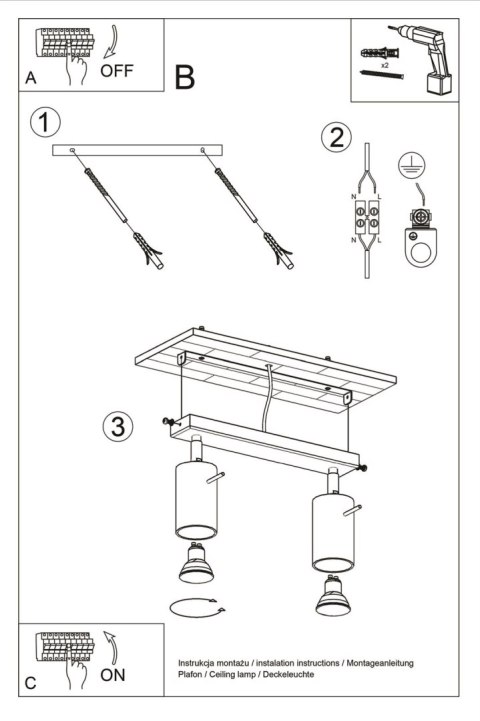 Plafon RING 2 czarny Plafon RING 2 czarny