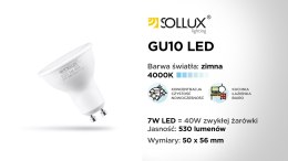 Żarówka LED GU10 4000K 7W 530lm