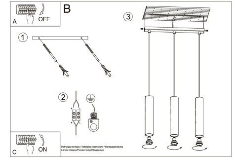 Lampa wisząca LAGOS 3L biały Lampa wisząca LAGOS 3L biały