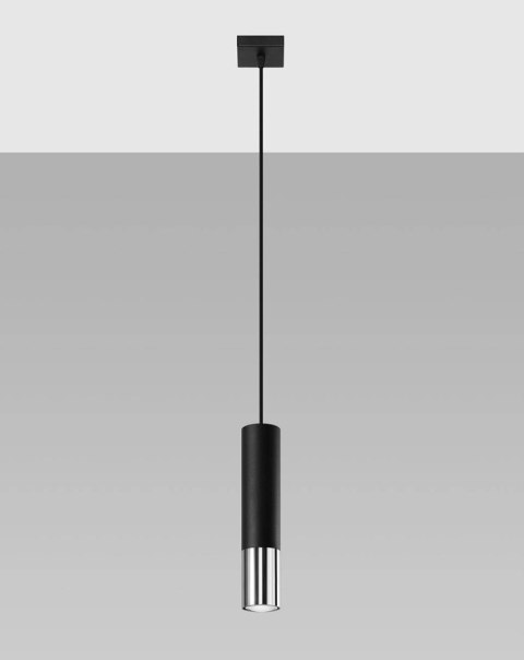 Lampa wisząca LOOPEZ 1 czarny/chrom Lampa wisząca LOOPEZ 1 czarny/chrom