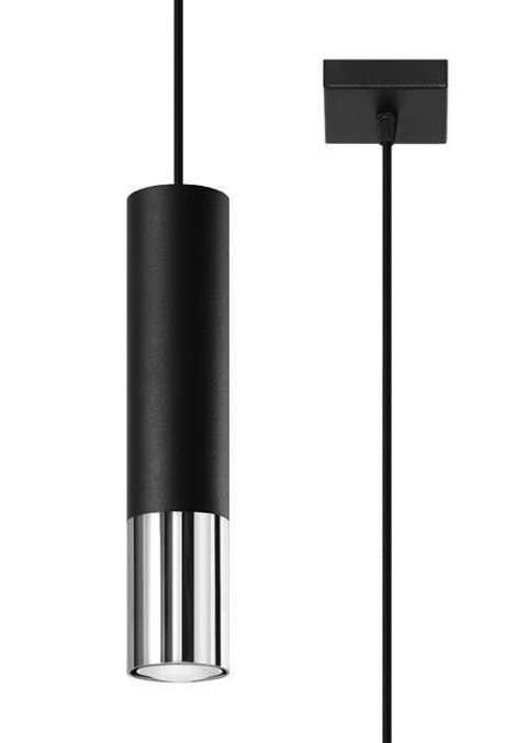 Lampa wisząca LOOPEZ 1 czarny/chrom Lampa wisząca LOOPEZ 1 czarny/chrom