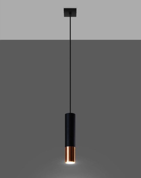 Lampa wisząca LOOPEZ 1 czarny/miedź Lampa wisząca LOOPEZ 1 czarny/miedź