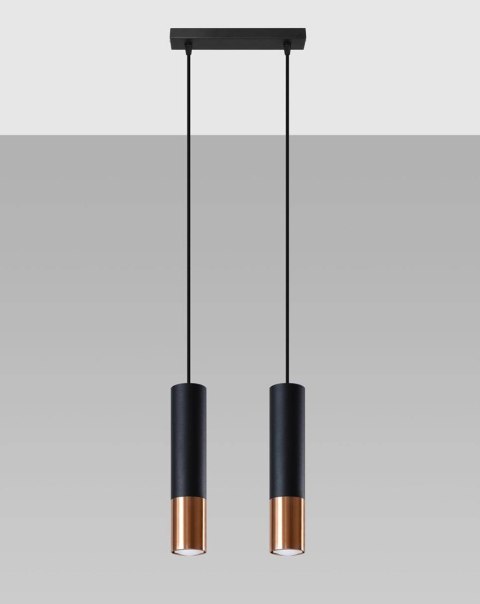 Lampa wisząca LOOPEZ 2 czarny/miedź Lampa wisząca LOOPEZ 2 czarny/miedź