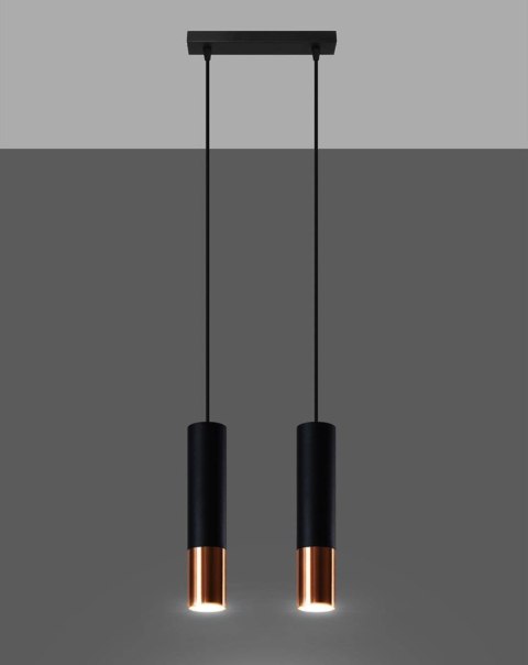 Lampa wisząca LOOPEZ 2 czarny/miedź Lampa wisząca LOOPEZ 2 czarny/miedź