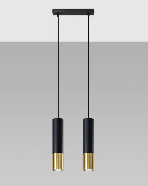 Lampa wisząca LOOPEZ 2 czarny/złoty Lampa wisząca LOOPEZ 2 czarny/złoty