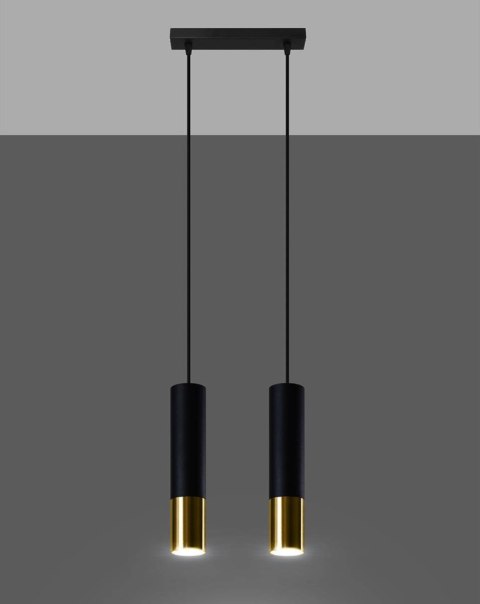 Lampa wisząca LOOPEZ 2 czarny/złoty Lampa wisząca LOOPEZ 2 czarny/złoty