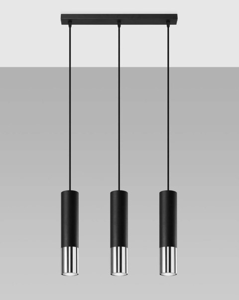 Lampa wisząca LOOPEZ 3L czarny/chrom Lampa wisząca LOOPEZ 3L czarny/chrom