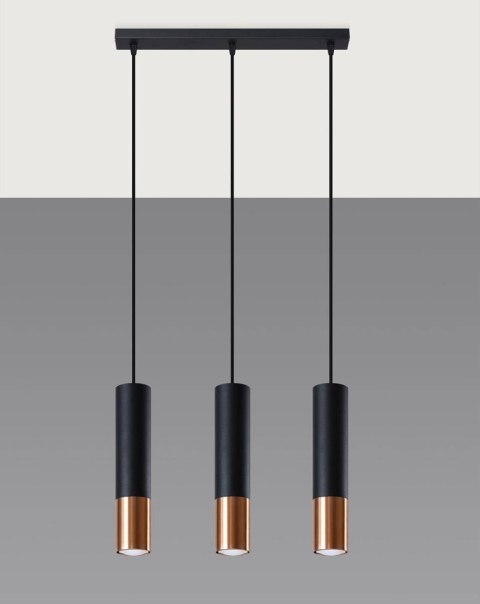 Lampa wisząca LOOPEZ 3L czarny/miedź Lampa wisząca LOOPEZ 3L czarny/miedź