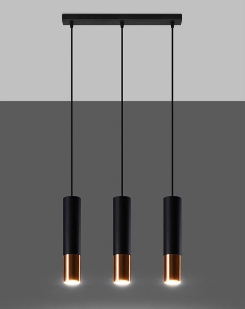 Lampa wisząca LOOPEZ 3L czarny/miedź Lampa wisząca LOOPEZ 3L czarny/miedź