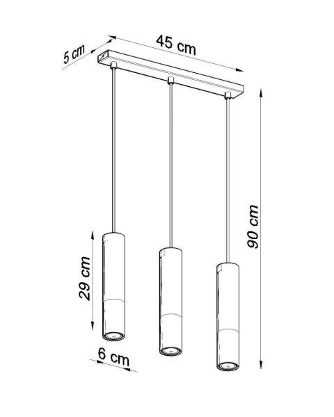 Lampa wisząca LOOPEZ 3L czarny/miedź Lampa wisząca LOOPEZ 3L czarny/miedź