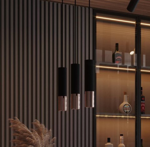 Lampa wisząca LOOPEZ 3L czarny/miedź Lampa wisząca LOOPEZ 3L czarny/miedź