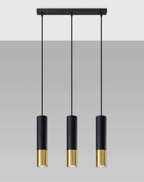 Lampa wisząca LOOPEZ 3L czarny/złoty Lampa wisząca LOOPEZ 3L czarny/złoty