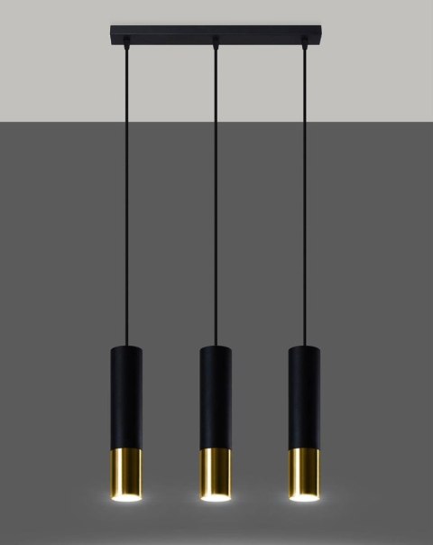 Lampa wisząca LOOPEZ 3L czarny/złoty Lampa wisząca LOOPEZ 3L czarny/złoty