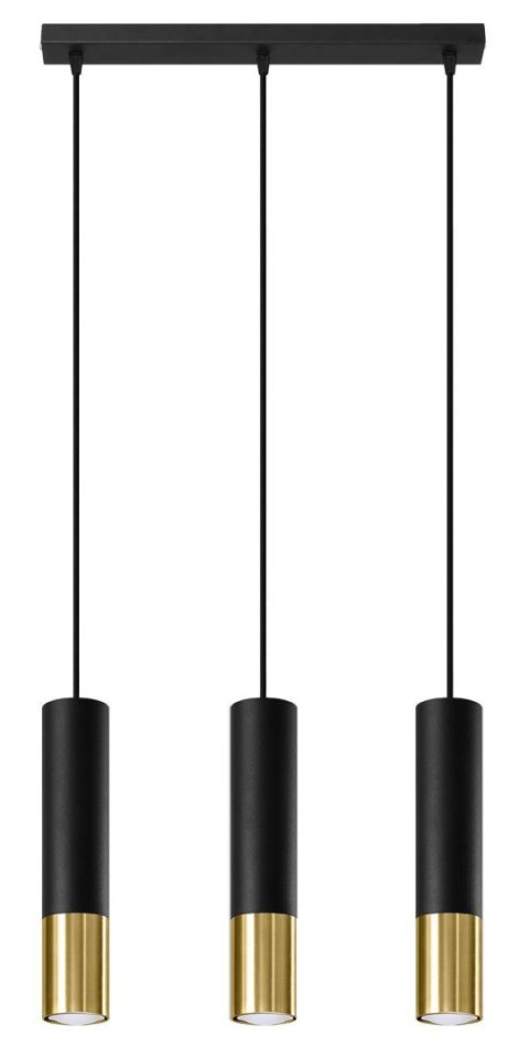 Lampa wisząca LOOPEZ 3L czarny/złoty Lampa wisząca LOOPEZ 3L czarny/złoty