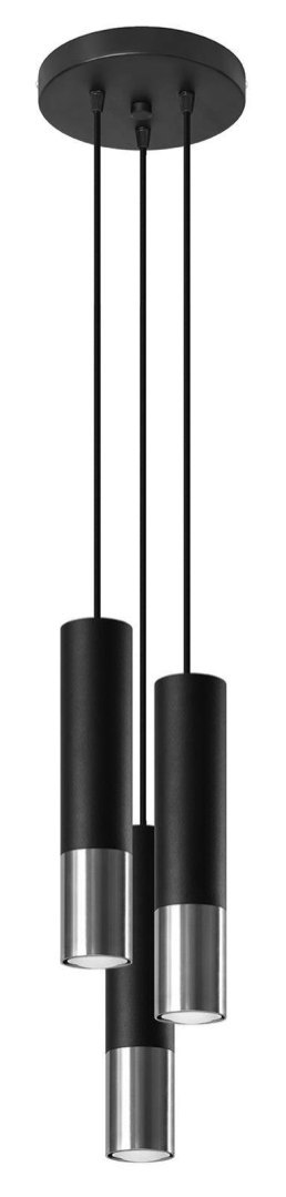 Lampa wisząca LOOPEZ 3P czarny/chrom Lampa wisząca LOOPEZ 3P czarny/chrom