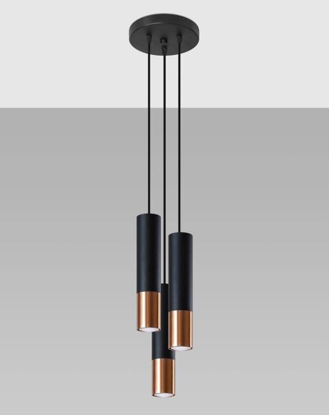 Lampa wisząca LOOPEZ 3P czarny/miedź Lampa wisząca LOOPEZ 3P czarny/miedź