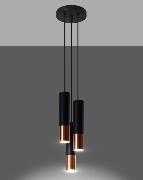 Lampa wisząca LOOPEZ 3P czarny/miedź Lampa wisząca LOOPEZ 3P czarny/miedź