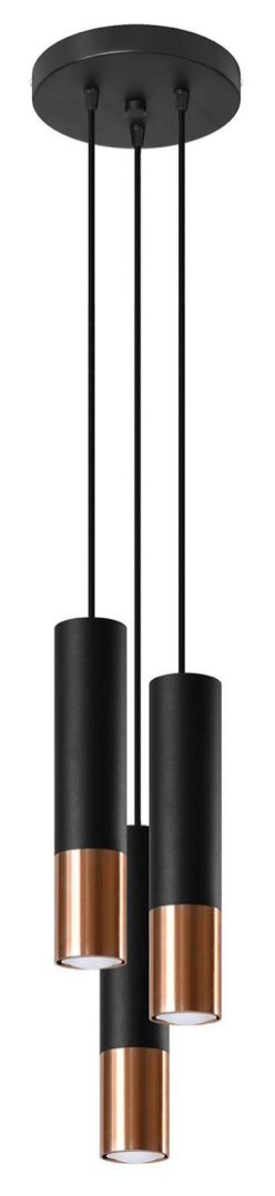 Lampa wisząca LOOPEZ 3P czarny/miedź Lampa wisząca LOOPEZ 3P czarny/miedź