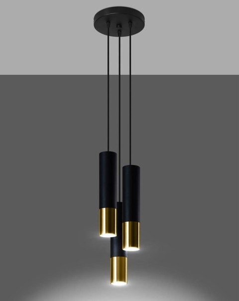 Lampa wisząca LOOPEZ 3P czarny/złoty Lampa wisząca LOOPEZ 3P czarny/złoty