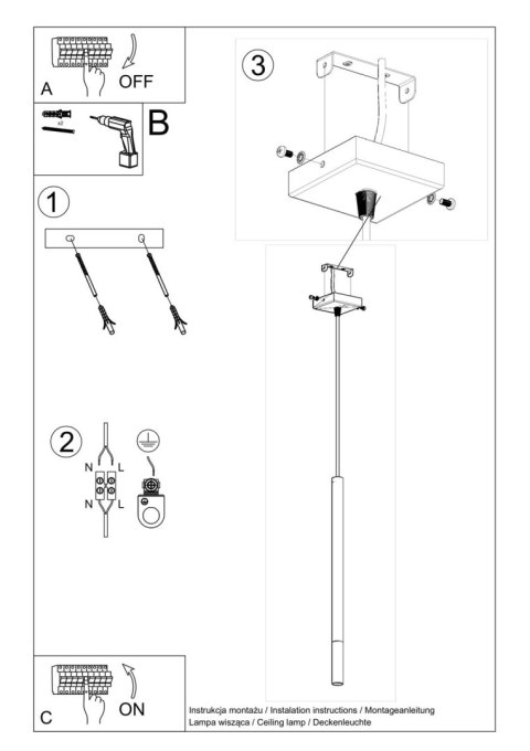 Lampa wisząca MOZAICA 1 czarny/złoto Lampa wisząca MOZAICA 1 czarny/złoto