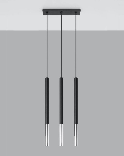 Lampa wisząca MOZAICA 3L czarny/chrom Lampa wisząca MOZAICA 3L czarny/chrom