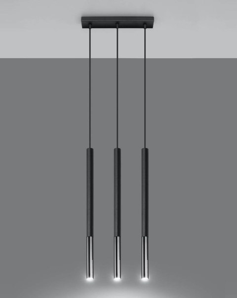Lampa wisząca MOZAICA 3L czarny/chrom Lampa wisząca MOZAICA 3L czarny/chrom