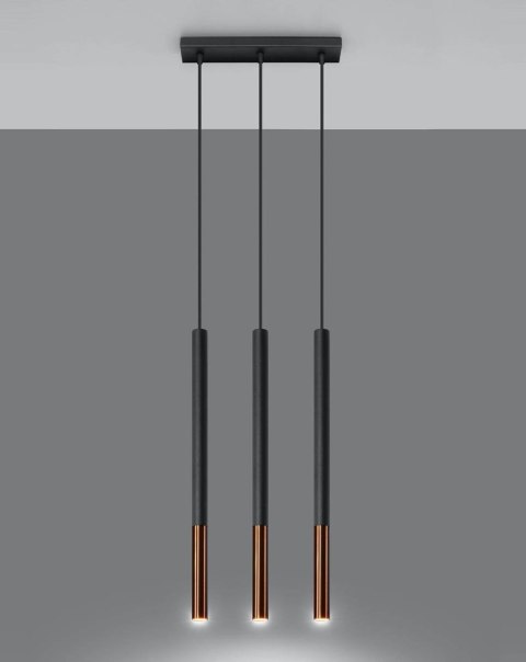 Lampa wisząca MOZAICA 3L czarny/miedź Lampa wisząca MOZAICA 3L czarny/miedź