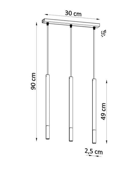 Lampa wisząca MOZAICA 3L czarny/miedź Lampa wisząca MOZAICA 3L czarny/miedź
