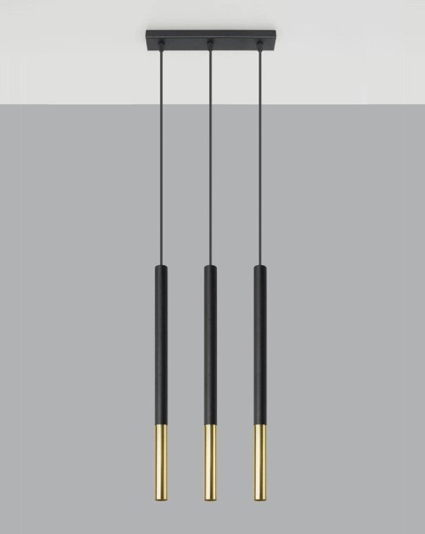 Lampa wisząca MOZAICA 3L czarny/złoto Lampa wisząca MOZAICA 3L czarny/złoto