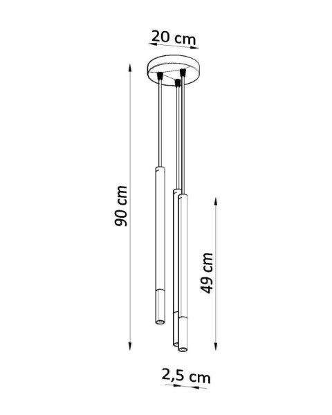 Lampa wisząca MOZAICA 3P czarny/chrom Lampa wisząca MOZAICA 3P czarny/chrom