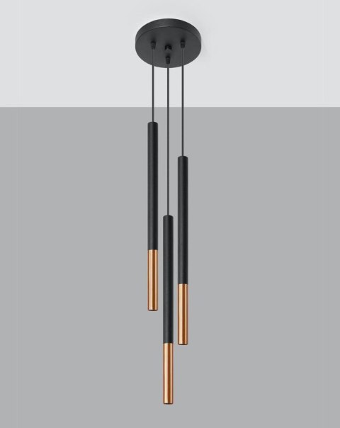 Lampa wisząca MOZAICA 3P czarny/miedź Lampa wisząca MOZAICA 3P czarny/miedź