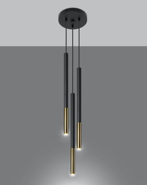 Lampa wisząca MOZAICA 3P czarny/złoto Lampa wisząca MOZAICA 3P czarny/złoto