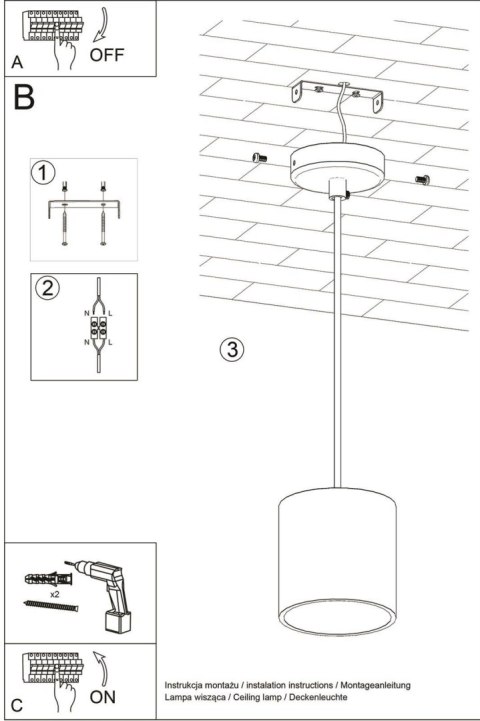 Lampa wisząca ORBIS 1 biały Lampa wisząca ORBIS 1 biały