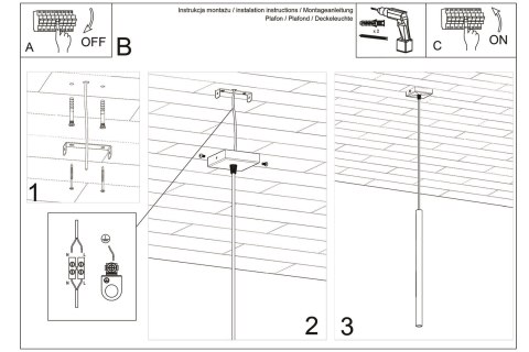 Lampa wisząca PASTELO 1 biała Lampa wisząca PASTELO 1 biała