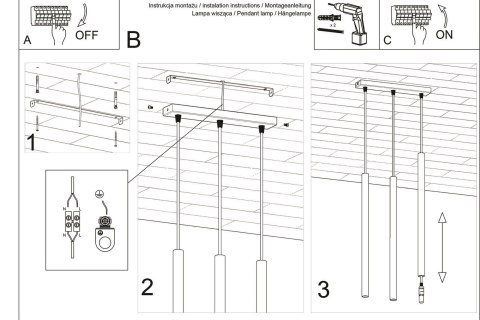 Lampa wisząca PASTELO 3 biała Lampa wisząca PASTELO 3 biała