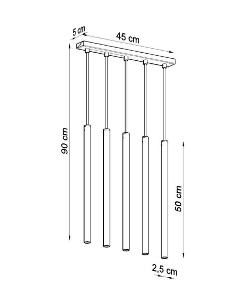 Lampa wisząca PASTELO 5 czarna Lampa wisząca PASTELO 5 czarna