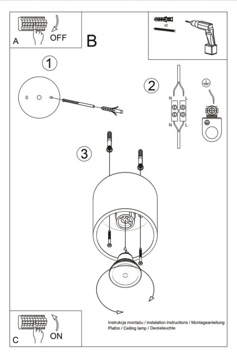 Plafon ORBIS 1 czarny Plafon ORBIS 1 czarny