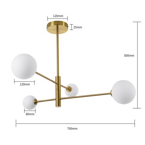 Lampa wisząca Dorado 4xG9 złota LP-002/4P Lampa wisząca Dorado 4xG9 złota LP-002/4P