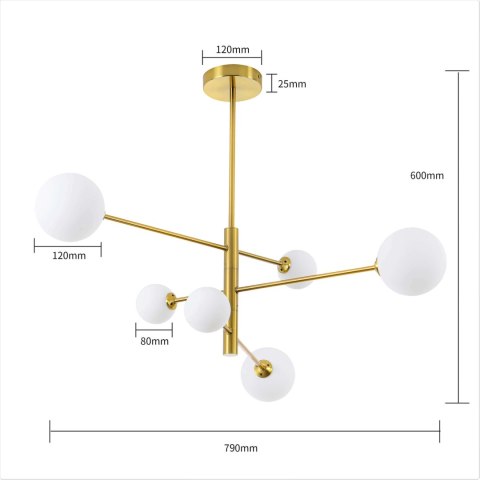 Lampa wisząca Dorado 6xG9 złota LP-002/6P Lampa wisząca Dorado 6xG9 złota LP-002/6P