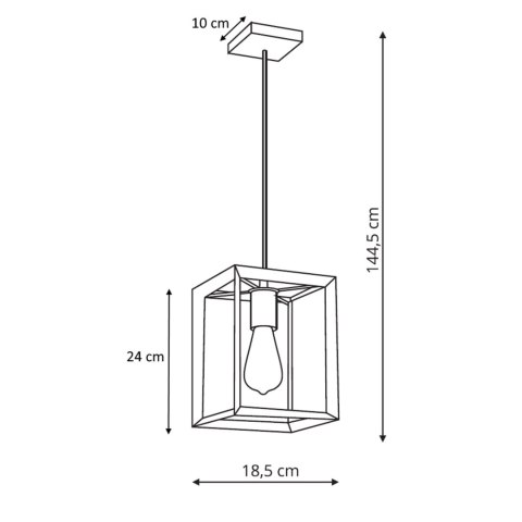Lampa wisząca Napoli 1xE27 czarna LP-4146/1P-BL Lampa wisząca Napoli 1xE27 czarna LP-4146/1P-BL