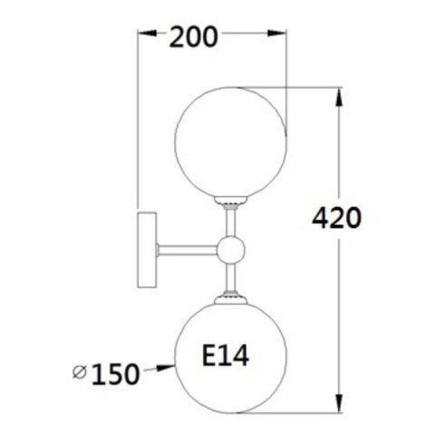 Kinkiet Dorado 2xE14 złoty LP-002/2W Kinkiet Dorado 2xE14 złoty LP-002/2W