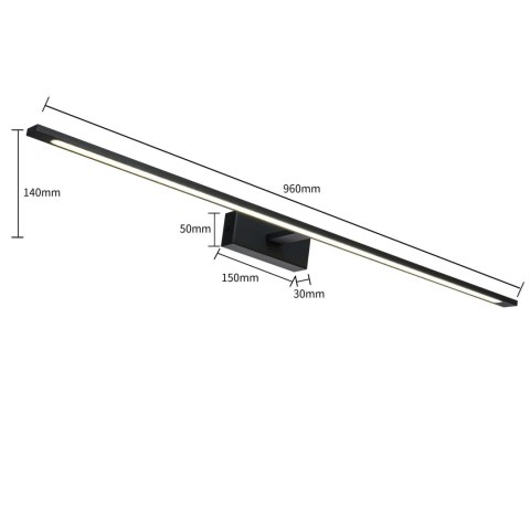 Kinkiet Isla XXL 4000K 1xLED czarny IP44 GS-LWB-32W BK Kinkiet Isla XXL 4000K 1xLED czarny IP44 GS-LWB-32W BK