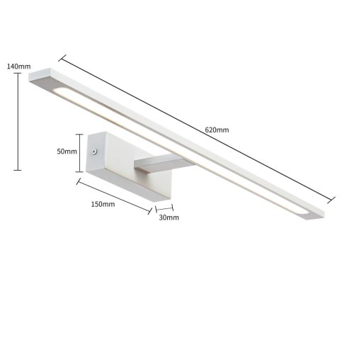Kinkiet Isla duży 4000K 1xLED biały IP44 GS-LWB-20W WH Kinkiet Isla duży 4000K 1xLED biały IP44 GS-LWB-20W WH