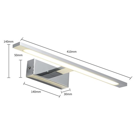 Kinkiet Isla średni 3000K 1xLED chrom IP44 GS-LWB-12W/3 CH Kinkiet Isla średni 3000K 1xLED chrom IP44 GS-LWB-12W/3 CH