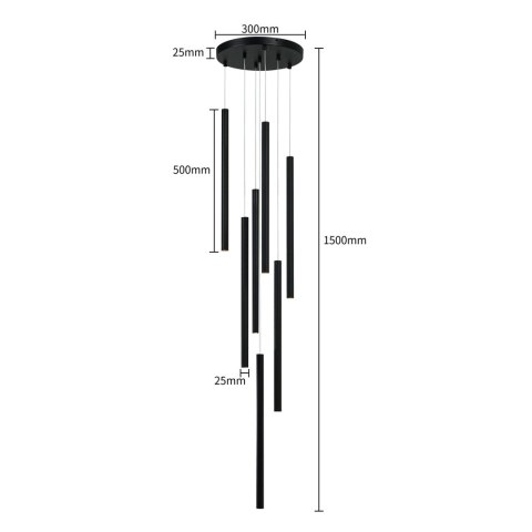 Lampa wisząca Lungo 7xG9 czarna LP-894/7P BK Lampa wisząca Lungo 7xG9 czarna LP-894/7P BK